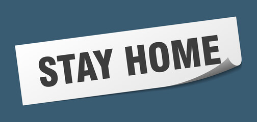 stay home sticker. stay home square isolated sign. stay home label