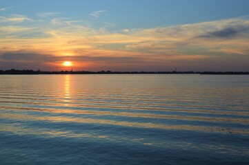 Obraz premium Sunset in the city of Porto Alegre.