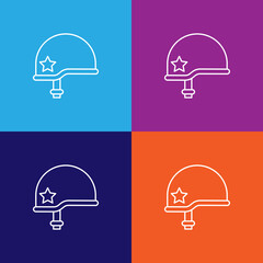 Fototapeta premium helmet war outline icon. Elements of independence day illustration icon