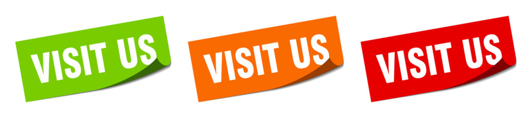 visit us sticker. visit us square isolated sign. visit us label