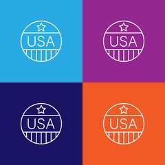 flag usa outline icon. Elements of independence day illustration icon