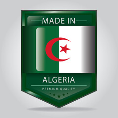 Made in ALGERIA Seal, ALGERIAN National Flag (Vector Art)
