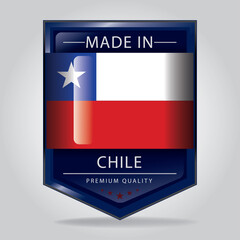 Made in CHILE Seal, CHILEAN National Flag (Vector Art)
