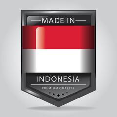 Made in INDONESIA Seal, INDONESIAN National Flag (Vector Art)
