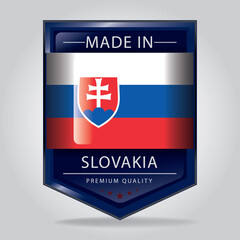 Made in SLOVAKIA Seal, SLOVAK National Flag (Vector Art)
