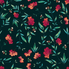 Seamless Pattern Flowers. Beautiful Floral Print Design textiles illustration. Ornament Floral Pattern.