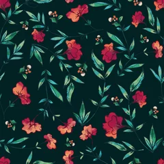 Badezimmer Foto Rückwand Seamless Pattern Flowers. Beautiful Floral Print Design textiles illustration. Ornament Floral Pattern. © Alsu Art