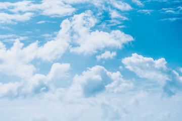 Blue sky with white clouds, nature background.