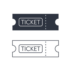 ticket icon. vector symbol on white background in flat line style