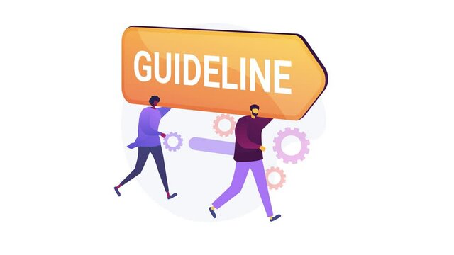Brand guidelines, communication standard, visual identity, representation in media, communicative strategy abstract concept motion graphics metaphor. 4K seamless loop video animation footage.