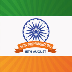 India independence day celebration with ashoka chakra and flag