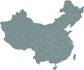 Black Location Map of Chinese Special Administrative Region of Hong Kong within Grey Map of China