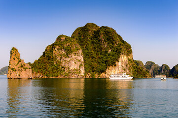 It's Halong rocks in VIetnam. UNESCO World Heritage