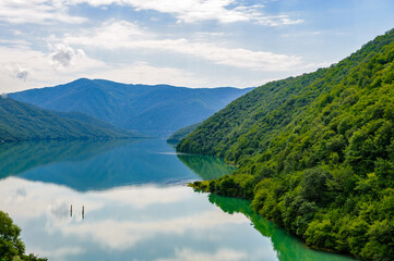 It's Beautiful river in the Caucasus mountains