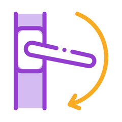 push handle to open window closure icon vector. push handle to open window closure sign. color symbol illustration