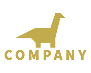 Geometrical low poly dinosaur logo vector