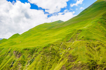 It's Close view of the beautiful green mountains