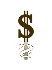 Gold Dollar Spiegelung Symbol Erfolgreich Logo Clipart