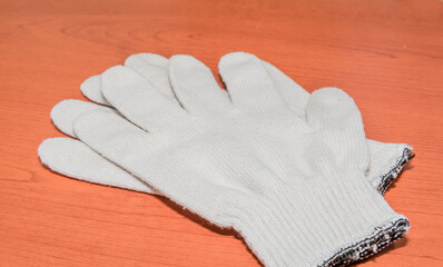 Pair white work gloves