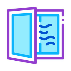 draft in window icon vector. draft in window sign. color symbol illustration
