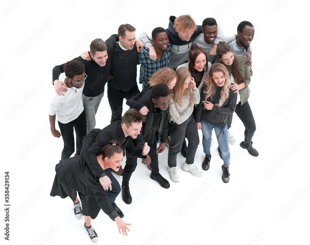 Wall mural group of diverse young people looking at the camera