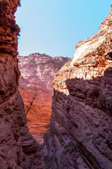 Different shapes and colors in the mountains due to erosion by the wind and the elements.