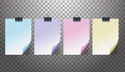 set of attachment banners paper icons