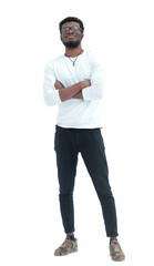 in full growth. attractive guy in jeans