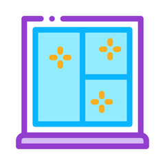 shockproof glass in window icon vector. shockproof glass in window sign. color symbol illustration
