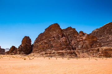Fototapeta na wymiar It's Wadi Rum mountains, Jordan