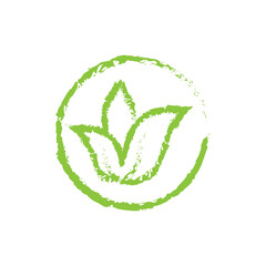 Circle with Leaf logo design vector