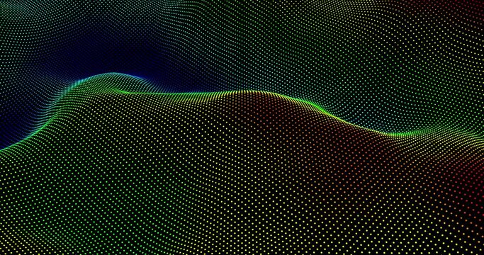 Looping topographic visualization of valley: gradient tinted point cloud display. 