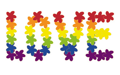 Vector illustration rainbow flowers love. Pride symbol
