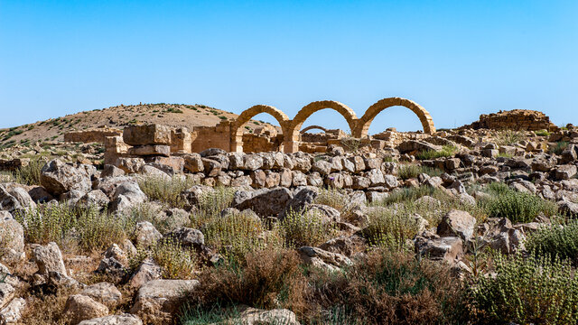 It's Ruins of a Roman house in Umm ar-Rasas,an archeological site in Jordan. UNESCO World heritage