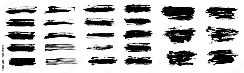 Aufkleber beautiful paintbrush set, brush stroke, vector, template. high quality manually traced. grunge eleme