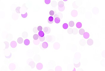 Light Pink vector background with bubbles.