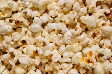 popcorn grain burst in top view, and closeup;