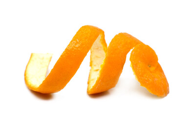 orange peel isolated on white background