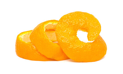 Fototapeta na wymiar orange peel isolated on white background