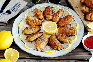Delicious Fried chicken wings.
