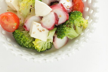 Octopus and vegetable with Mozzarella cheese salad