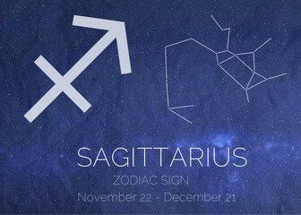 Sign Sagittarius astrologic infographics. Elements of this image were furnished by NASA