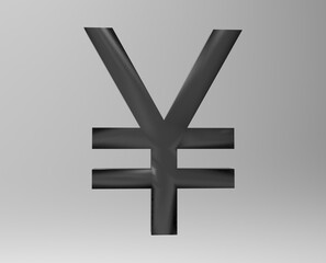 Yen symbol sign isolated Japanese yen JPY 3d render
