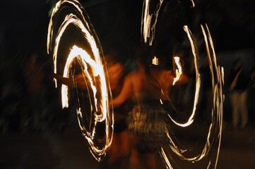amazing fire show at night