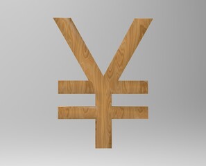 Fototapeta premium Yen symbol sign isolated Japanese yen JPY 3d render 