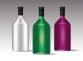 set of glass colors bottles products