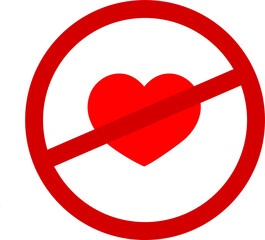 Stop love stop heart sign symbol