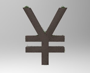 Obraz premium Yen symbol sign isolated Japanese yen JPY 3d render 