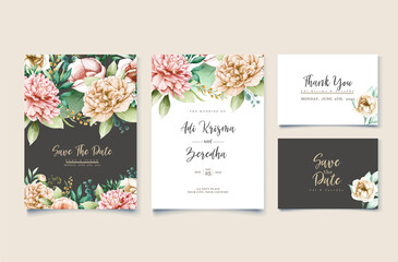 Fototapeta na wymiar Elegant wedding invitation design with floral motif