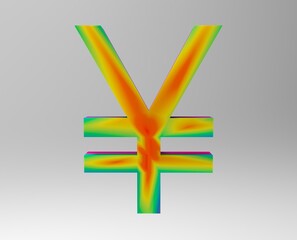 Yen symbol sign isolated Japanese yen JPY 3d render
